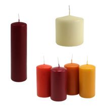 Candele in tinta unita Candele a colonna verde oliva  85×120mm 2pz-10608-210