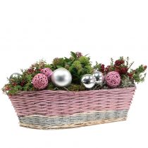 Set di 2 cestini per piante rosa, natura