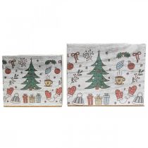 Prodotto Fioriera in legno Decorazione natalizia bianca, colorata 20 × 20/15 × 15 cm, set da 2