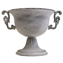Ciotola decorativa tazza decorativa in metallo lavato bianco Ø20cm H17.5cm