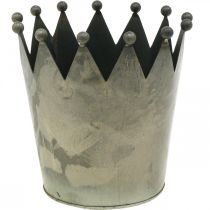Corona decorativa effetto antico decorazione in metallo grigio Ø17,5cm H17,5cm