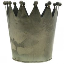 Prodotto Corona decorativa effetto antico decorazione in metallo grigio Ø17,5cm H17,5cm