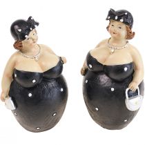 Figura decorativa donna paffuta figura da donna decorazione bagno H16cm set di 2