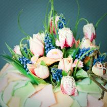 Prodotto Fiori a scacchiera Fritillaria artificiale bianco, verde 40 cm 12 pz