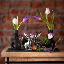 Prodotto Portacandele in ceramica Portacandele Nero H13cm 2 Pz
