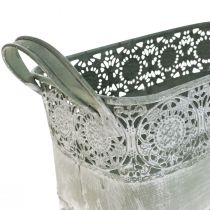 Ciotola decorativa in metallo manico per fioriera 25,5/30/35,5 cm set di 3