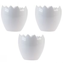 Prodotto Vaso da fiori fioriera in ceramica bianco d'uovo Ø11,5 cm H11,5 cm 3 pz