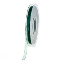 Prodotto Nastro in organza verde nastro regalo bordo intrecciato verde abete 6mm 50m