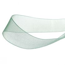 Prodotto Nastro in organza verde nastro regalo bordo intrecciato verde abete 25mm 50m