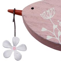 Prodotto Uccellino decorativo decorazione primaverile da appendere decorazione in legno rosa 15×8,5 cm