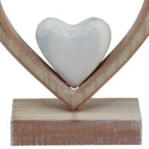 Cuore decorativo decorazione in legno supporto da tavolo decorazione vintage H17,5 cm