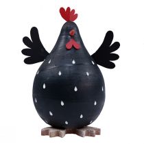 Prodotto Pollo decorativo decorazione in legno nero gallina decorazione pasquale in legno H13cm
