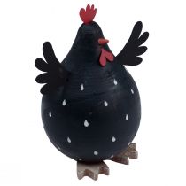 Prodotto Pollo decorativo decorazione in legno nero gallina decorazione pasquale in legno H13cm