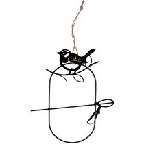 Prodotto Decorazione da appendere uccelli decorativi in metallo nero 18×22,5 cm 3 pezzi