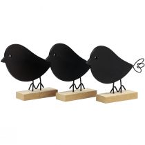 Prodotto Uccelli decorativi uccelli in legno neri decorazione in legno primavera 13,5 cm 6 pezzi
