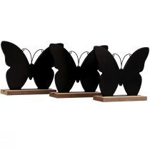 Prodotto Decorazione da tavolo decorazione in legno farfalla nera naturale 12 cm 6 pezzi