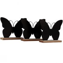 Prodotto Decorazione da tavolo Decorazione in legno Farfalla nera naturale 12cm 6 pezzi