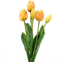 Prodotto Decorazione Tulipani Gialli Arancione Real Touch Fiori Artificiali 49 cm 5 pz