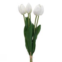 Prodotto Decorazione tulipani bianchi Real Touch Fiori artificiali Primavera 49 cm 5 pezzi