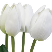 Prodotto Decorazione Tulipani Bianchi Real Touch Fiori Artificiali Primavera 49 cm 5 pz