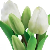 Prodotto Tulipani artificiali in vaso Tulipani bianchi fiori artificiali 22 cm