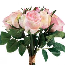 Prodotto Rose artificiali Decorazione rose artificiali rosa crema 29 cm 12 pezzi