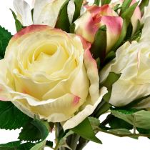 Prodotto Rose artificiali Bouquet decorativo di rose artificiali gialle 29 cm 12 pezzi