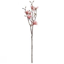 Prodotto Ramo di magnolia con 6 fiori di magnolia artificiale salmone 84 cm