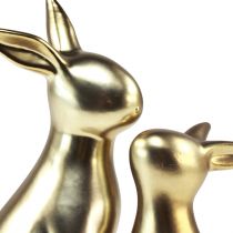 Prodotto Coniglietti pasquali mamma coniglietto in ceramica dorata 20/13 cm set da 2
