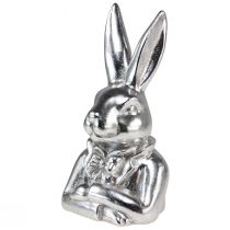 Prodotto Coniglietto pasquale decorativo Busto coniglietto decorativo in ceramica argentata H23 cm