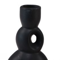 Prodotto Portacandele Candeliere in ceramica nero moderno H16cm 2 pezzi
