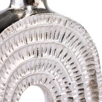 Prodotto Vaso decorativo Vaso in metallo argentato conchiglia di lumaca a spirale H31cm