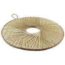 Prodotto Decorazione da parete Boho anello in legno di canapa naturale Ø40cm