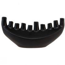 Prodotto Vaso Ceramica Nave Decorazione da Tavolo Nero Astratto Moderno H15cm