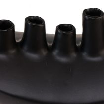 Prodotto Vaso Ceramica Nave Decorazione da Tavolo Nero Astratto Moderno H15cm