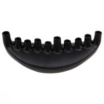 Prodotto Vaso Ceramica Nave Decorazione da Tavolo Nero Astratto Moderno H15cm