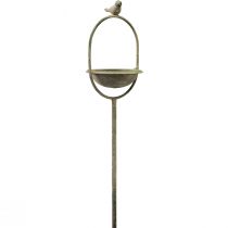 Prodotto Uccellino decorativo beve verde antico con spiedo Ø11cm H55cm