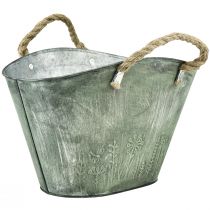 Prodotto Vaso da fiori con manici in juta borsa in metallo 31×20×17cm