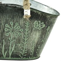 Prodotto Vaso da fiori con manici borsa in metallo iuta 19×13,5×13,5 cm