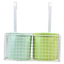 Prodotto Vaso da fiori sospeso in metallo verde decorazione balcone L22cm H23,5cm