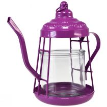 Prodotto Porta tealight lanterna in vetro teiera rosa Ø15cm H26cm