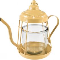 Prodotto Porta tealight lanterna in vetro teiera arancione Ø15cm H26cm