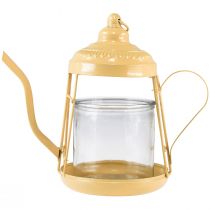 Prodotto Porta tealight lanterna in vetro teiera arancione Ø15cm H26cm