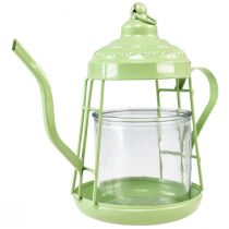 Prodotto Porta tealight lanterna in vetro teiera verde Ø15cm H26cm