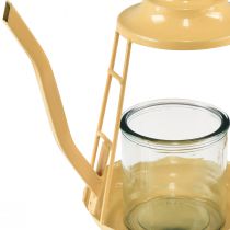 Prodotto Porta tealight lanterna in vetro teiera arancione Ø13cm 22cm