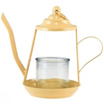 Prodotto Porta tealight lanterna in vetro teiera arancione Ø13cm 22cm