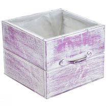 Prodotto Cassetto per piante con maniglia in legno bianco rosa 12/15 cm set da 2