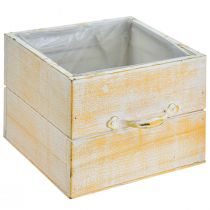 Prodotto Cassetto per piante con manico in legno bianco arancio 12/15 cm set da 2