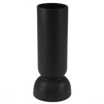 Prodotto Vaso in ceramica nero moderno di forma ovale Ø11cm H25,5cm