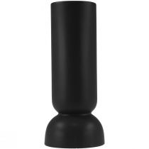 Vaso in ceramica nero moderno di forma ovale Ø11cm H25,5cm